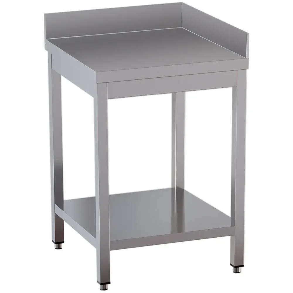 Work table 90° with undershelf and 2 rear upstands - Main Image