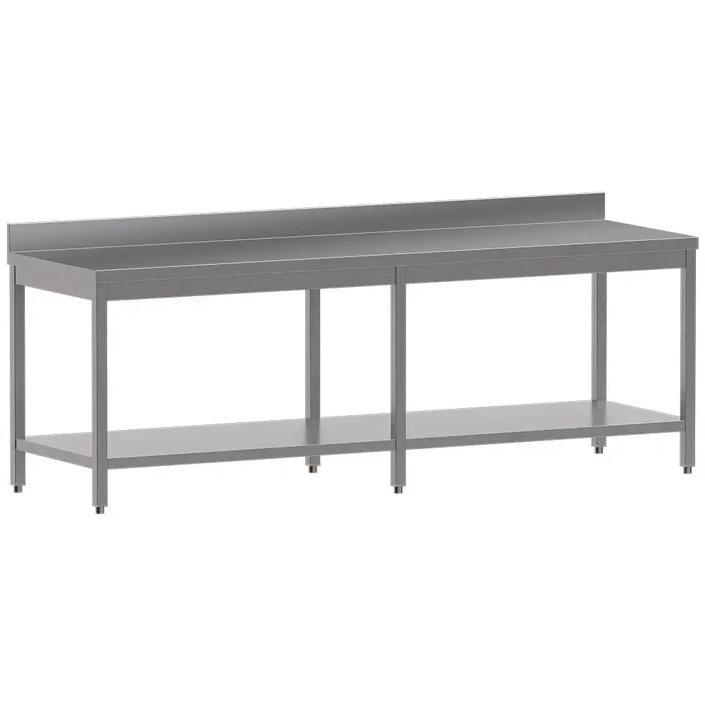 Work table with undershelf + rear edge - Main Image
